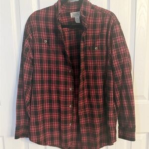 Duluth Trading Co Men's Black and Red Plaid Long Sleeve Shirt Size M CJ